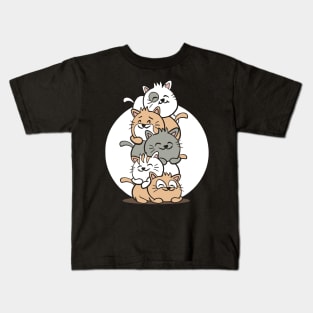 A bunch of cats piled on top of each other Kids T-Shirt